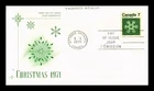 Dr Jim Stamps Canada 7c Christmas 1971 Tagged Stamp Rose Craft First Day Cover