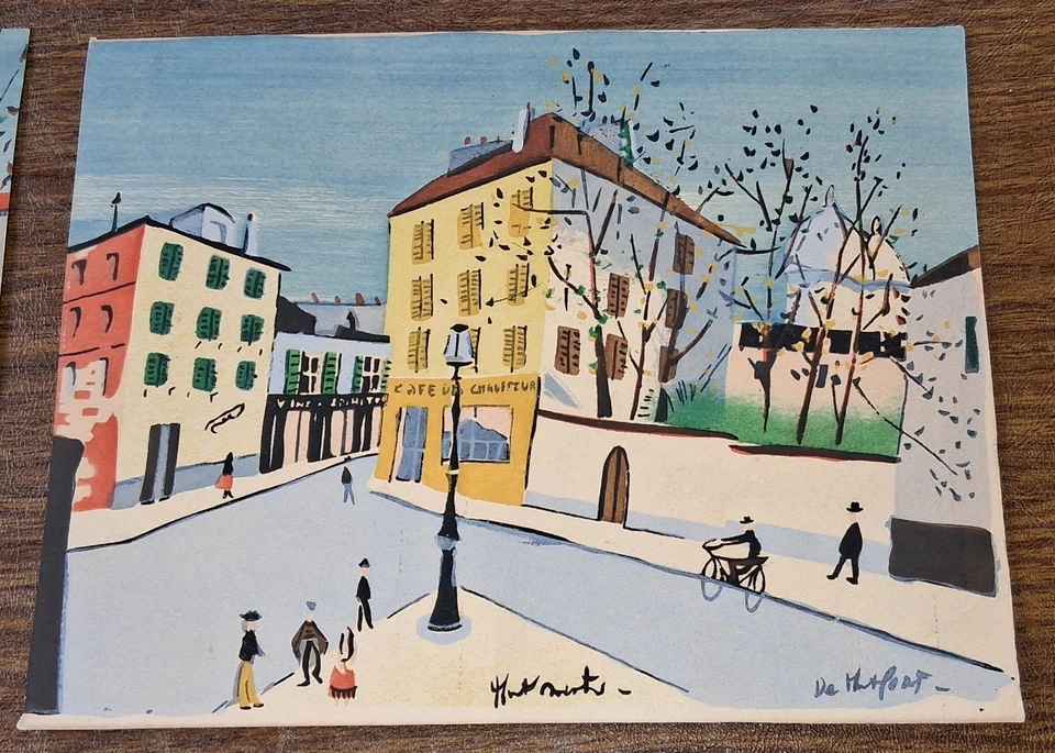 CHARLES DE MONTFORT - Pintura acuarela escena callejera de París Foto 4 de 4