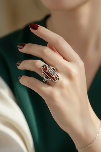 Shube Dakota West 925 Sterling Silver Carnelian Desert Rose Ring Size 9 NWT