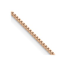 14K Rose Gold .95mm Box Link with Lobster Clasp Chain Necklace 22"