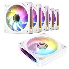 DARKROCK F120 6-Pack 120mm Infinite Mirror Case Fans - White