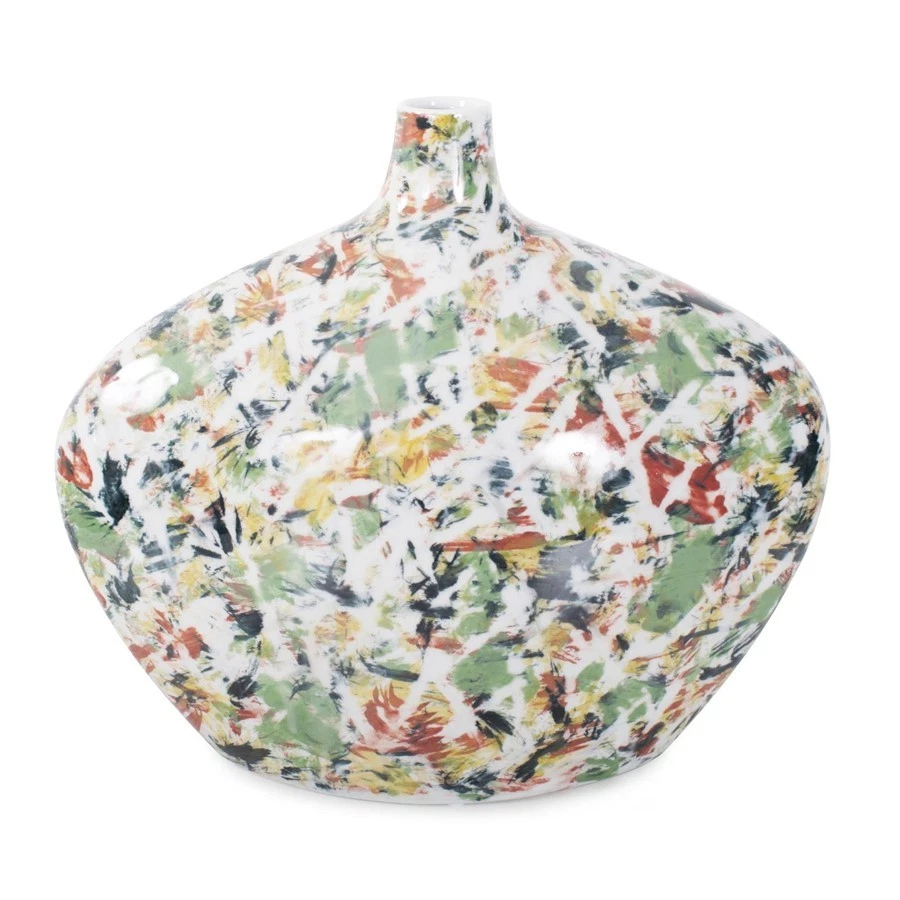 Howard Elliott Jardin Colore' Short Wide Based Bottle, Multicolored - 61090