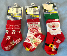 3 Vintage, NEW, Oshkosh B'gosh Christmas socks for 1 month - 2 Yrs. Baby  Up