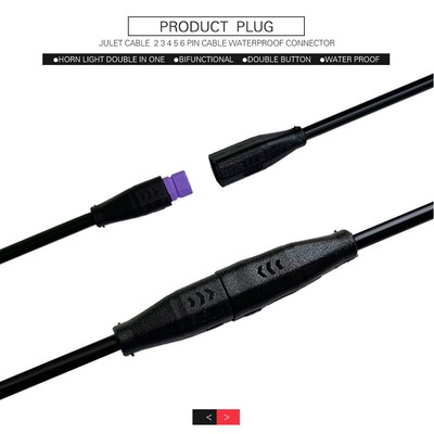 Shaped Extension Cord 2/3/4/5/6 Pin 80cm Accessories Cable DIY For Bafang