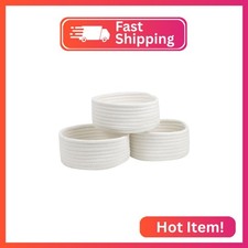 Small Basket, Set of 3 Small Woven Baskets, Cotton Rope Baskets for Organizing,