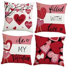 s Decorations-Pillow Covers 18x18 Set of 4, 18" x 18" Pack of 4 Valentine