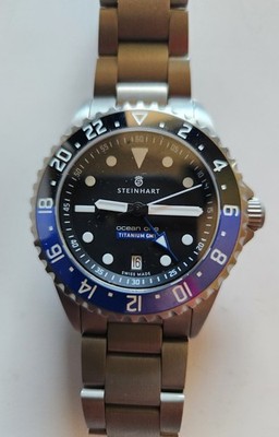 Steinhart Ocean One Titanium GMT 42mm Batman Blue/Black 25J Swiss SW330-2 NWOT