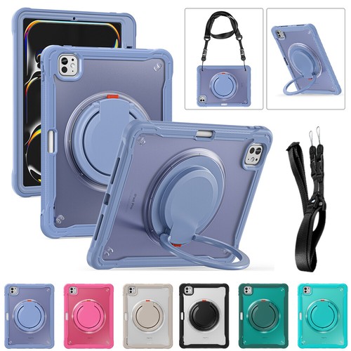 Rugged Stand Case With Strap For iPad Pro 13"M4 11"M4 Pro 12.9" Mini 7 Air 13"M2 - Picture 3 of 28