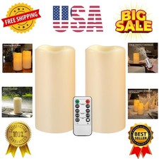 Large Outdoor Waterproof Flameless Candles with Remote Control,D3'' x H5.5'' ...
