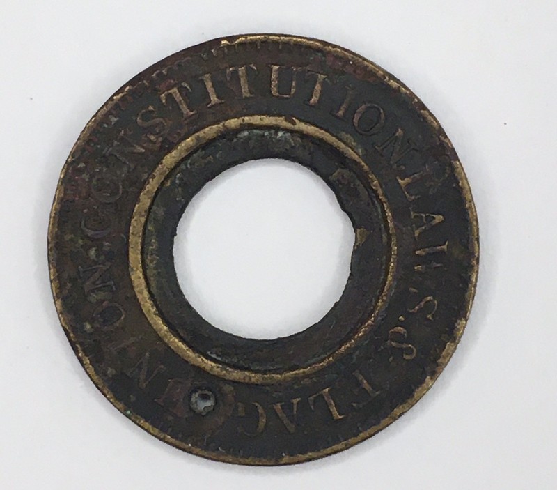 Antique Marked Finding Constitution Laws & Flag Approx 21mm Center Star Revs