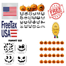Kids Pumpkin Decorating Stickers Craft Kits Halloween Face Decals Puzzle