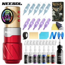 Complete Pro Tattoo Kit Rotary Tattoo Machine 1500mAh Tattoo Pen for Shading