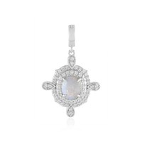 Cavill SilberanhäNger Opal 0,73Ct Oval Zirkon 925 Sterlingsilber Platin