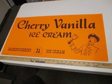 Baskin Robbins ice cream 1970 store poster sign CHERRY VANILLA town crier