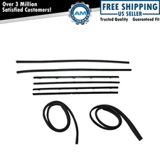 Window Sweep & Run Channel Weatherstrip Seal Set Black for Chevrolet GMC