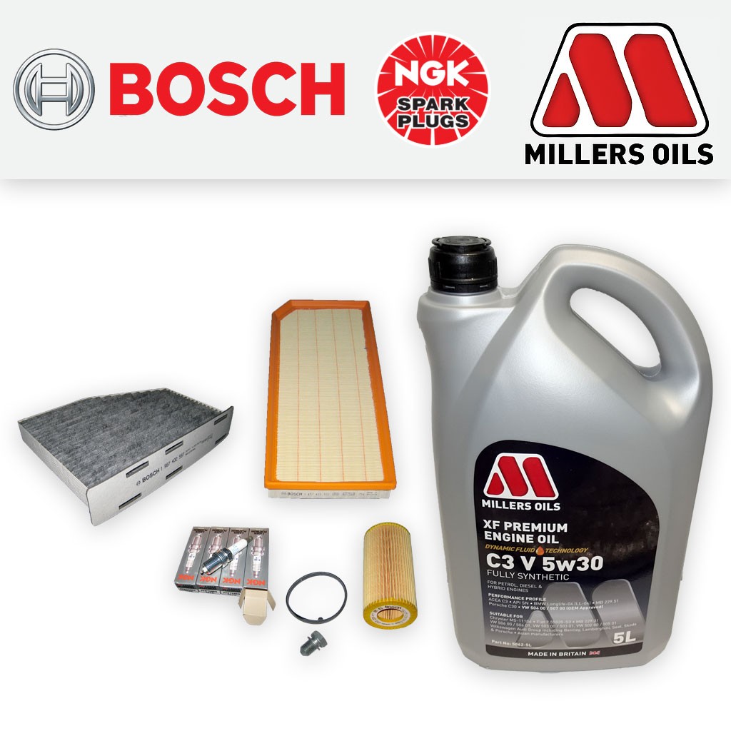 SERVICE KIT AUDI TT (8J) 2.0 TFSI BPY BWA OIL AIR CABIN FILTERS PLUGS +OIL 06-10