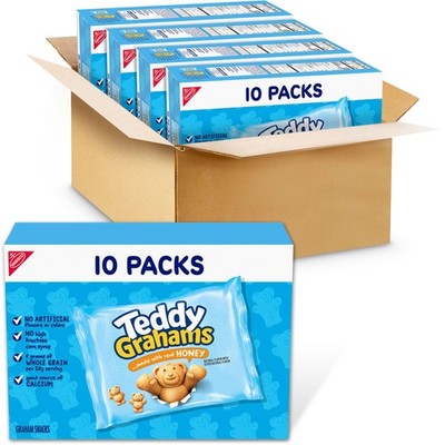 GRAHAMS Honey Graham Snacks, 40 Kids Snack Packs (4 Boxes)
