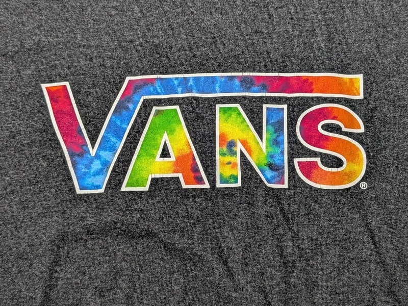 Men's Large VANS Tie-Dye Logo Gray Short Sleeve 2018 T-Shirt