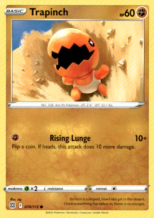 Trapinch 074/172 Common Regular SWSH09: Brilliant Stars NM