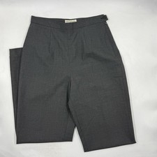 Ann Taylor Pants Womens 8P Gray Dress Straight Twill Wool Stretch Zip Workwear