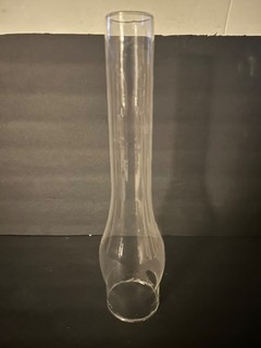 VINTAGE REPLACEMENT CLEAR GLASS OIL LAMP HURRICANE CHIMNEY 14"TALL2 7/8" FITTER