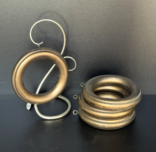 Kirsch Wood Trends 2" Fluted Drapery Pole Rings Bronze Finish 5 Sets of 4 Avail