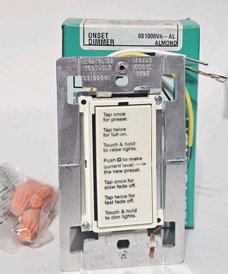 NEW OS1000VA-AL  Lightolier Controls Onset Preset Digital Light Dimmer Almond