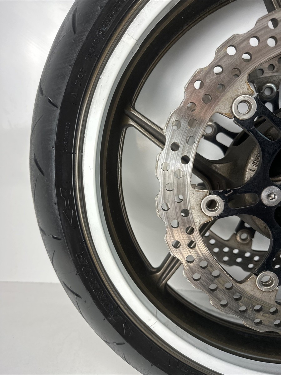 2007 kawasaki ninja zx10r front wheel rim w/ rotors tire oem