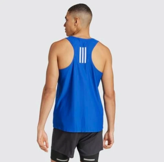 adidas Own The Run Mens Running Vest Tank Breathable Reflective AEROREADY Blue S - Image 2 of 4