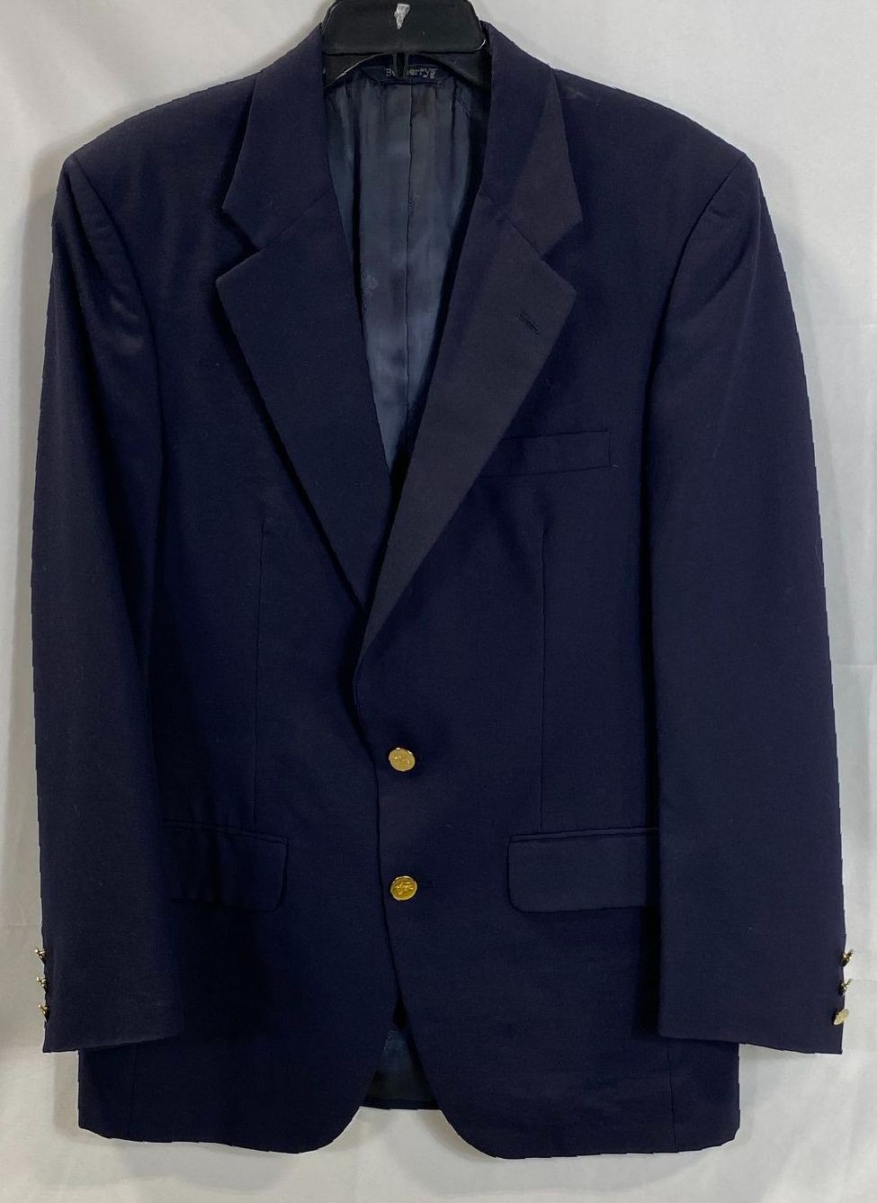 Burberrys' Men Blue Solid Wool Blend Two Button B… - image 1