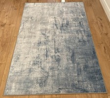 Impasto Slate Blue Tufted Rug Thick 120x185 RRP £299 New Decor Washable Ruggable