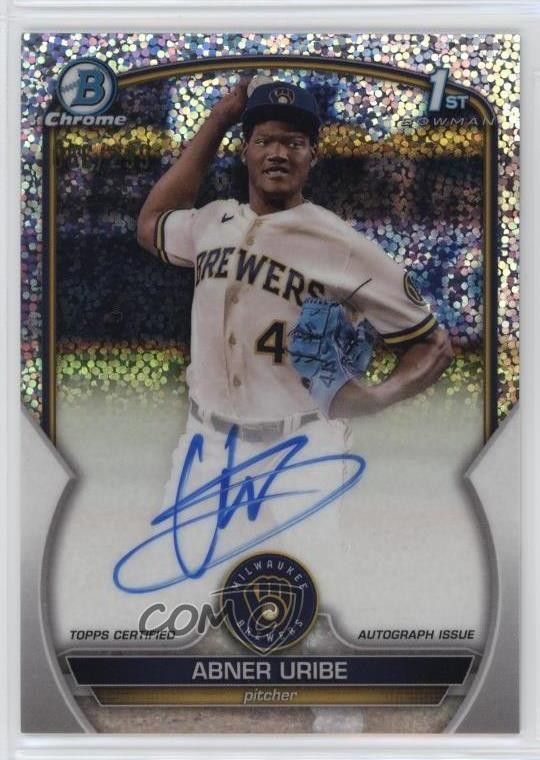 2023 Bowman Chrome Prospect Speckle Refractor /299 Abner Uribe #CPA-AU Auto 0au4