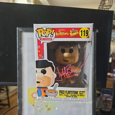 Jeff Bergman signiert Fred Flintstone mit fruchtigen Kieselsteinen 119 Funko Pop! COA
