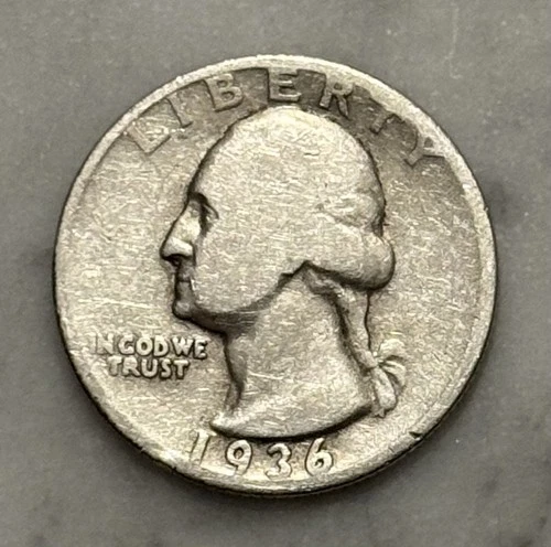 1936-S Washington Quarter - G - Good - 90% Silver