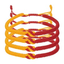Matching Bracelets for Couple, 4pcs Red Yellow Knots Bracelets, Red Yellow