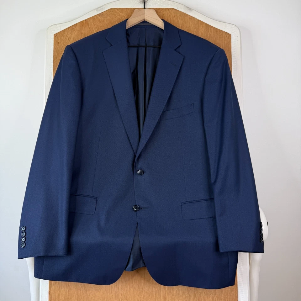 Terno Pal Zileri Masculino 46R Azul Marinho Olho de Pássaro 2 Botões Super 130s Lã 180 Fases - Imagem 2 de 4