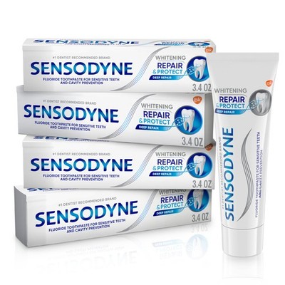 Sensodyne Repair and Protect Whitening 3.4 Ounce (Pack of 4), White