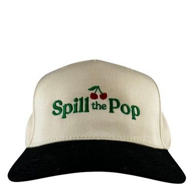 Simply Pop x Pretty Basic Spill the Pop Cherry Snapback Hat Otto Cap Cream CUTE