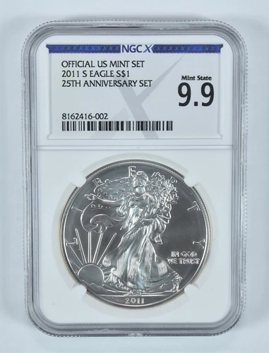 2011-S American Silver Eagle 25th Anniversary Set MS 9.9 NGC X NGCX *5148
