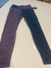 Womens Heathered Pink  Gray Colorblock High-Waisted Athletic Leggings