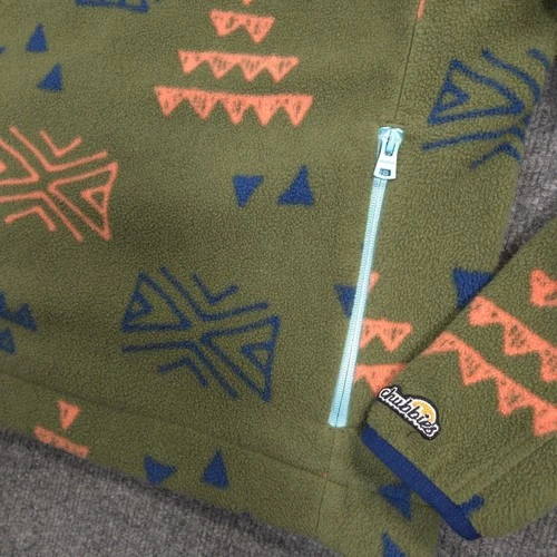 Chubbies Fleece 1/4 Zip Mens Large Green The Flame Commander Southwestern Tribal image 3