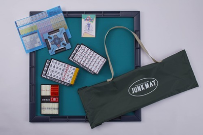 #ad #ad Taiyo Giken Mahjong Set Junk Mat Tiles Amos Prime Gear Tracking Carry Bag $153.03