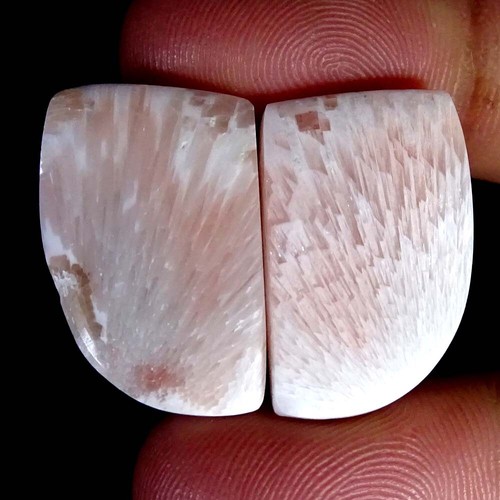NATURAL PINK SCOLECITE DESIGNER MIX PAIR CABOCHON LOOSE GEMSPAIR PK107 - Imagen 74 de 101