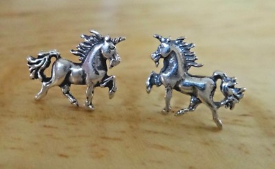Sterling Silver TINY 8x12mm Unicorn Studs Posts Earrings!  Magical!