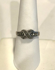 Sterling Silver Marcasite X Ring Sz 7