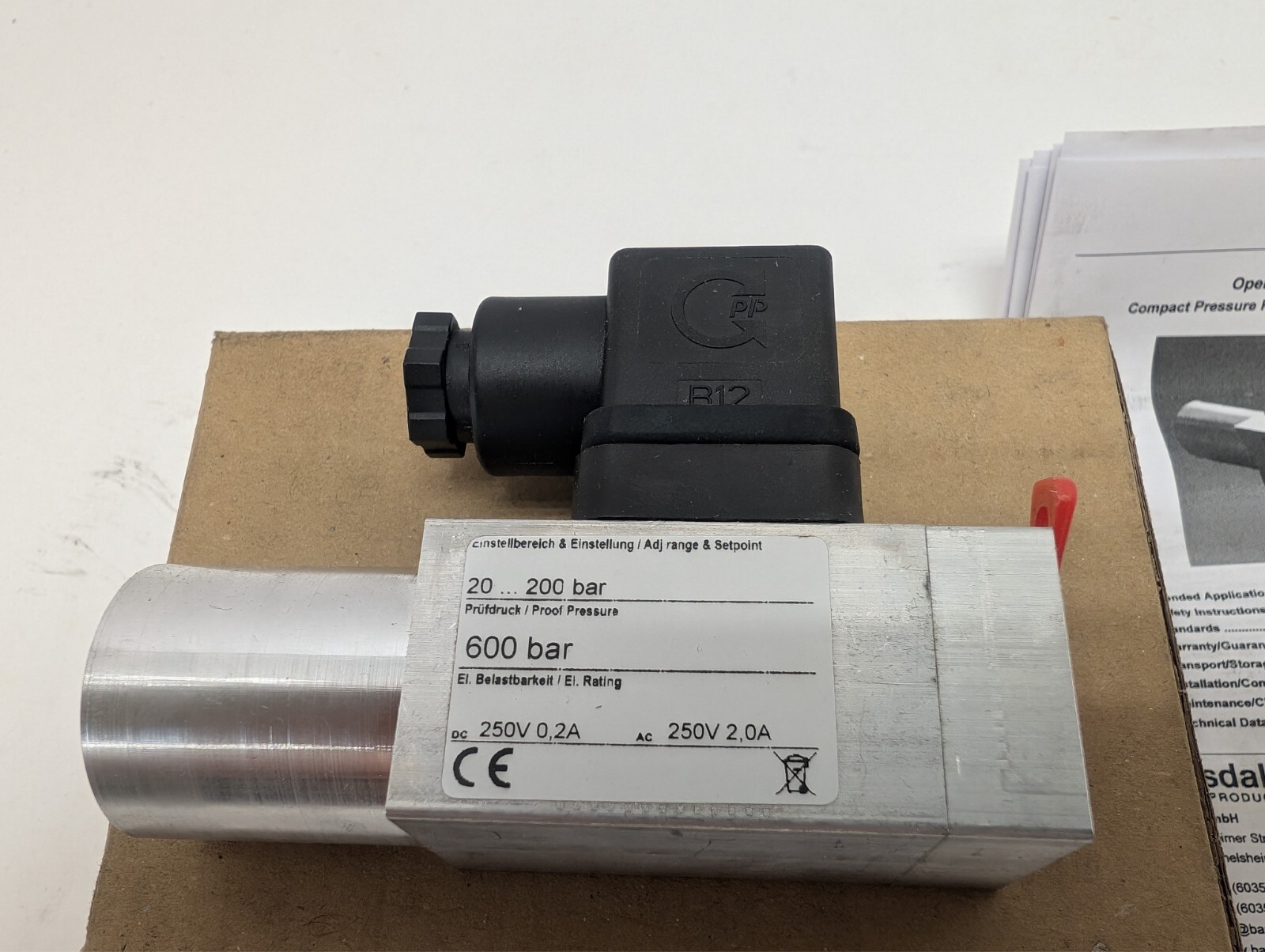 NEW BARKSDALE 0419-002 PRESSURE SWITCH 9221-PL1-V 20 ... 200 BAR Proof 600 BAR