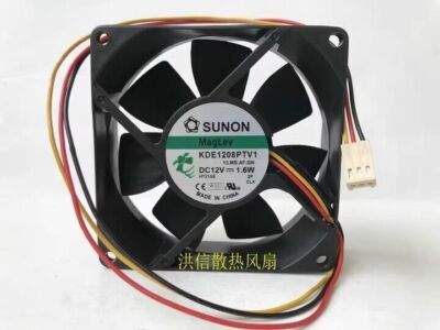 8025 KDE1208PTV1 DC12V 1.6W 8CM 3-Pin Power Supply Cooling Fan