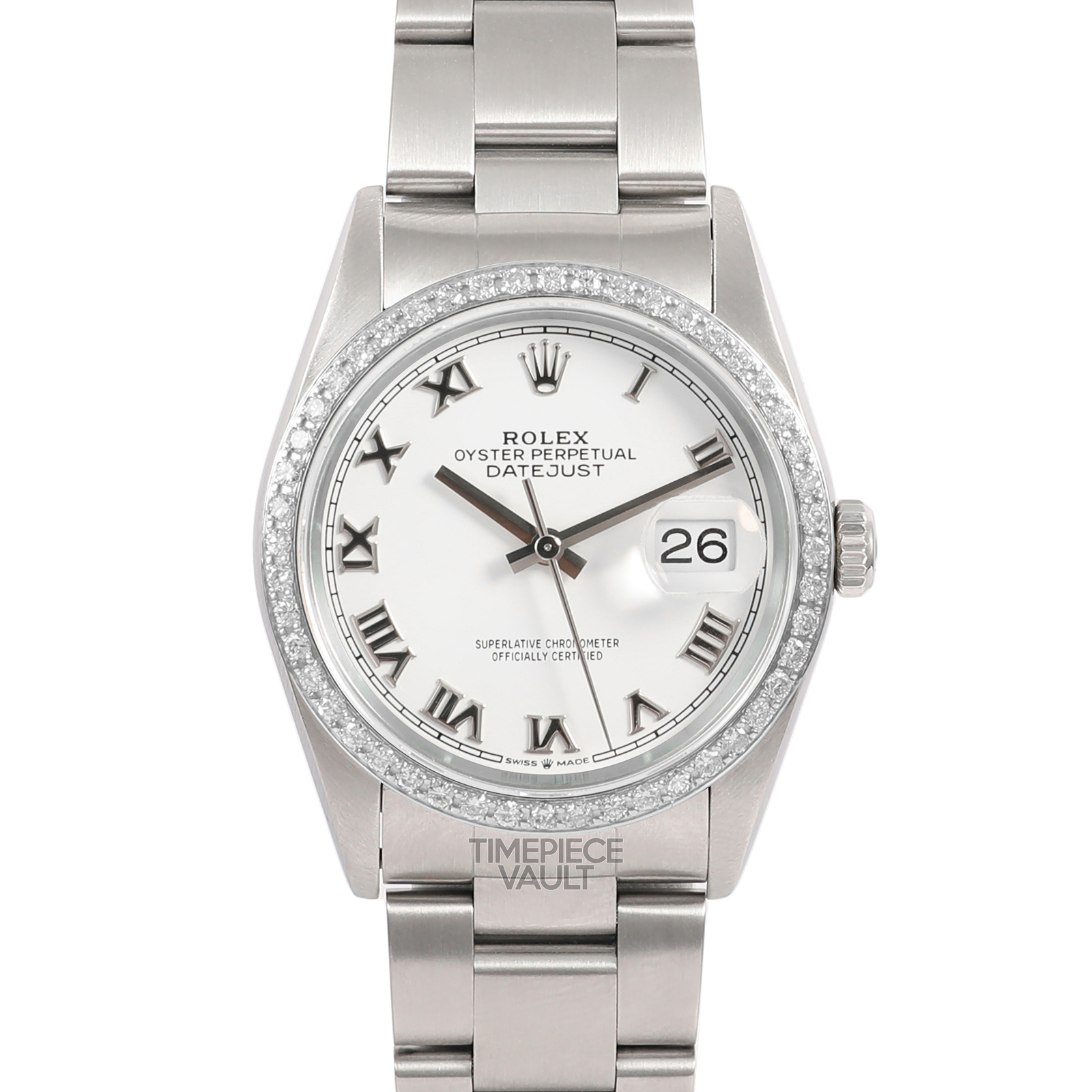 ROLEX DATEJUST OYSTER STEEL WHITE DIAMOND