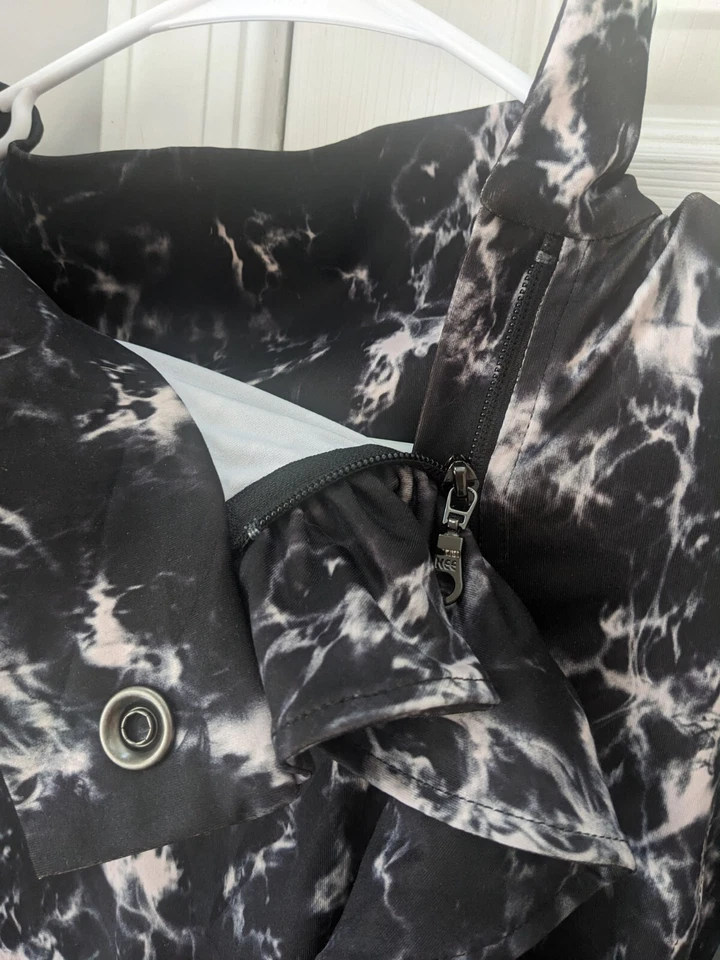 Chaqueta Karma Mujer M Gris San Suu Asimétrica Cremallera Completa Volantes Barra Abrigo Yoga Foto 2 de 4