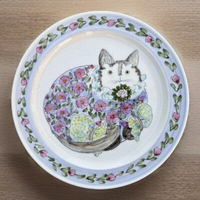 Fat Cat Studio Art Porcelain Plate CINQUE PORTS POTTERY Joan De Bethel FREE S&H!